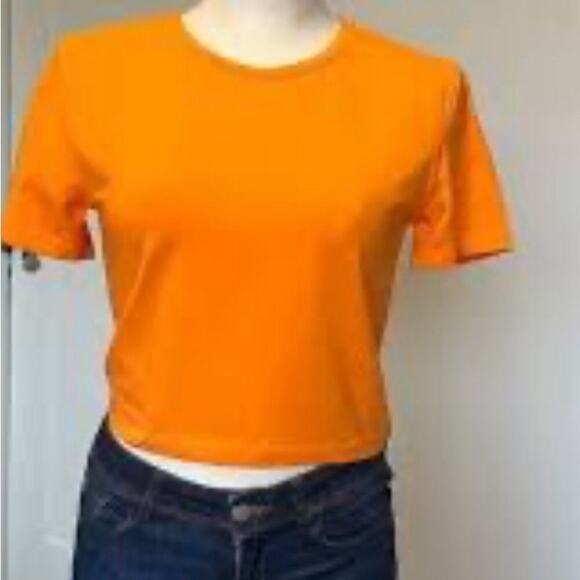Zara Orange Crop Top SHORT-SLEEVED T-SHIRT
Size Xsmall NWT - Picture 5 of 8